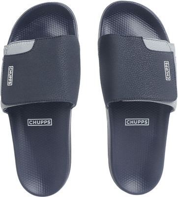 Chupps Men Solid Hues Navy Grey Women's Comfortable Slides & Flip Flop Slides(Navy , 6)