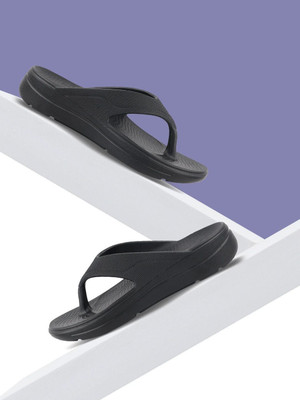 Neoz Women Levirex Lightweight with Arch Support Durable Anti-Skid & Stylish Dailywear| Flip Flops(Black , 4)