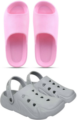 Veewalk Men Slides(Pink, White , 7)