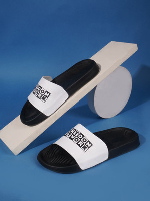 Foot Print Men Slides(White , 11)