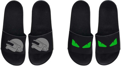 nvisan Men Slides(Green, Grey, Black , 9)