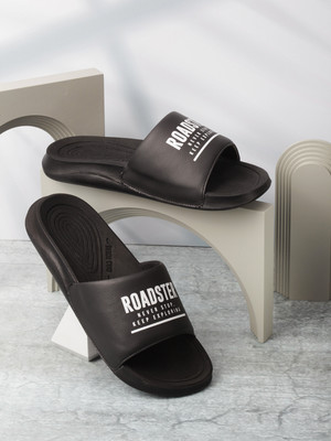 Roadster Men Slides(Black , 6)
