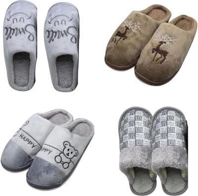 Mahi Enterprises Men Flip Flops(Grey, Beige, Grey, Grey , 6)