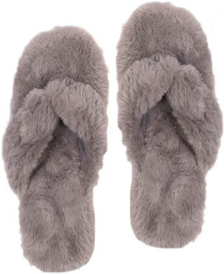 Sale YUG Women Flip Flops(Grey , 4)