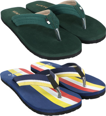 KUNTO Men Flip Flops(Multicolor , 8)