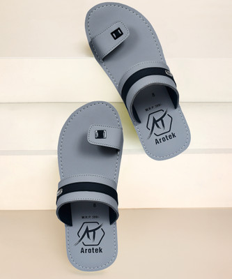 AROTEK Men Flip Flops(Grey , 6)