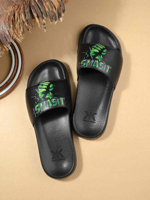 Kook N Keech Men Slides(Black , 6)