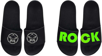 nvisan Men Slides(Black , 10)