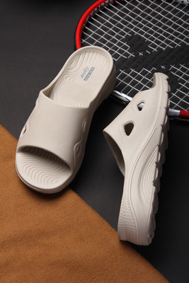 slipover Men Slides(Beige , 7)