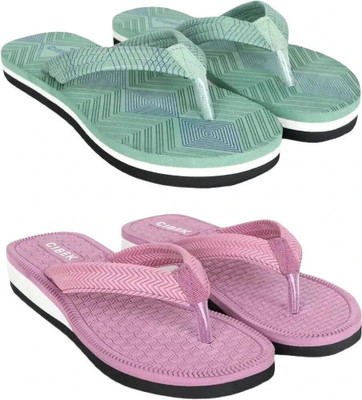 CIBEK Women Doctor step with cibek comfortable extra soft daily wear women slipper pack of 2 Flip Flops(Multicolor , 7)
