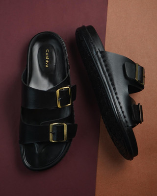 Cushiva Men Slippers(Black , 9)