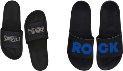 nvisan Men Slides(Black , 7)