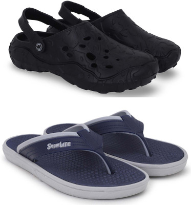 Kapani Fashion Men Slippers(Black, Blue , 9)