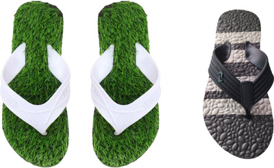 skyflip Men Slides(Grey, White , 6)