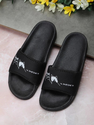 Footox Women Slippers | Slides | Flipflop | Clogs | Ortho | Acupressure Slides(Black , 8)