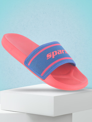 Sparx Women Slides(Blue, Red , 7)