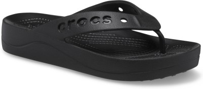 CROCS Women Womens' Baya Platform Flip Flops(Black , 4 UK/India)