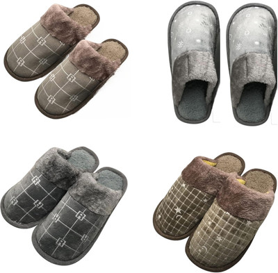 Mahi Enterprises Men Flip Flops(Beige, Grey, Grey, Brown , 6)