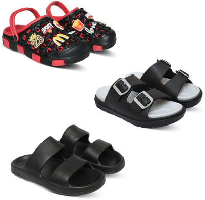 Acorn Men Slides(Red, Grey, Black , 8)