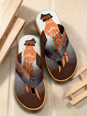 Altek Men Flip Flops(Brown , 11)