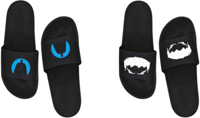 nvisan Men Slides(Blue, White, Black , 9)