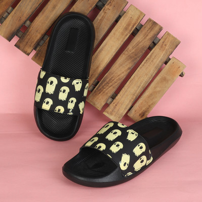 Shoe Mate Men Slides(Black , 6)
