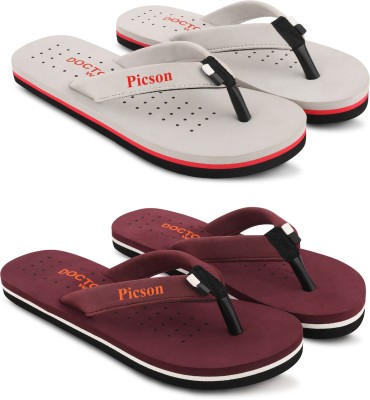 piclite Women daily use hawaii chappal flip flop soft orthopedic slipper pack of 2 Slippers(Multicolor 5)