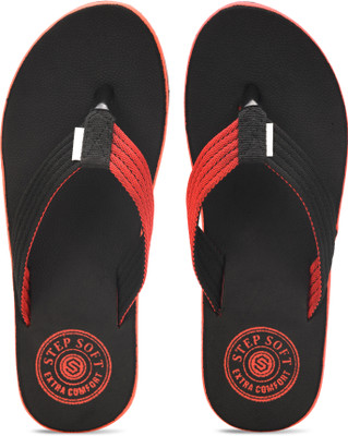 Stepsoft Men Flip Flops(Red , 7)