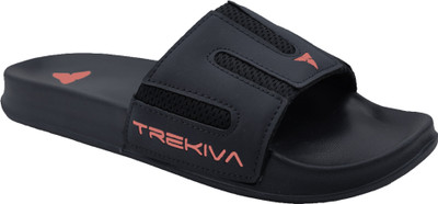 TREKIVA Men Premium Sliders Trendy Comfortable Flexible & Durable, Anti-Skid| TSG-2005 Slides(Black , 6)
