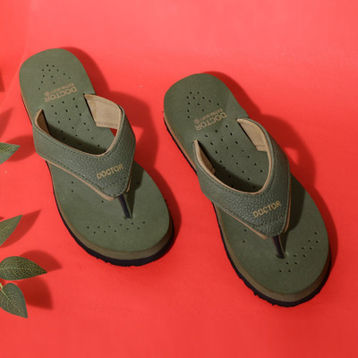 DOCTOR EXTRA SOFT Women DOCTOR EXTRA SOFT Ortho-Care Diabetic Orthopaedic Comfort Dr Slippers and Flipflops For Women's and Girl's Flip Flops(Olive , 9)