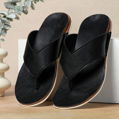 STEPHORN Men Slippers(Black , 7)