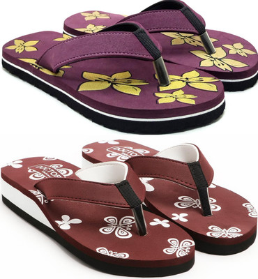 VAHMAH Women Slippers(Purple, Maroon , 7)