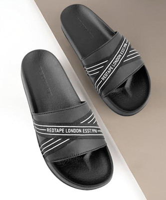 RED TAPE Men Slides(Black , 8)