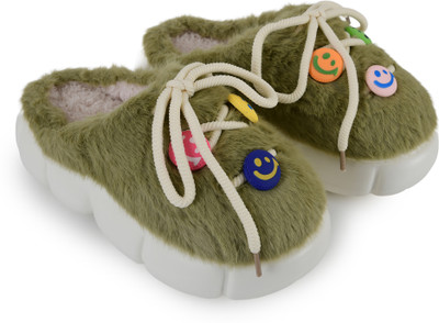 HELEEY Women Flip Flops(Green , 7)