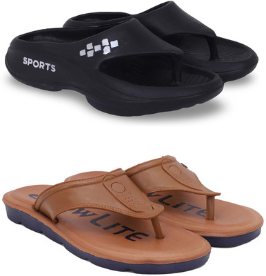 Pampy Angel Men Slippers(Black, Brown , 10)