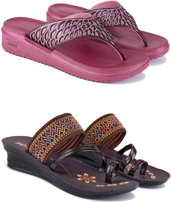 DRACKFOOT Women Slippers(Brown , 8)