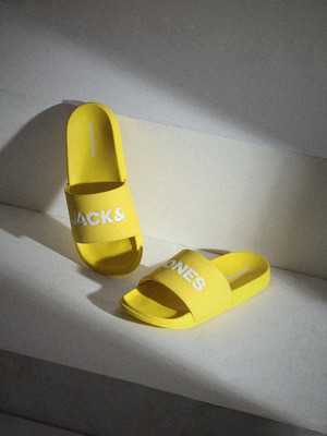 JACK & JONES Men Slides(Yellow , 9)