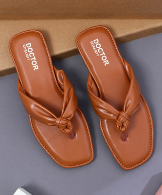 DOCTOR EXTRA SOFT Women Slippers(Tan , 6)