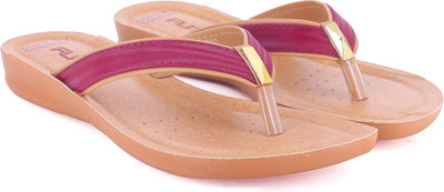 FLITE Women Slippers(Maroon, Maroon , 6)