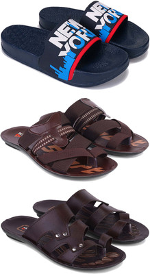 Pennen Men Slippers(Brown , 10)