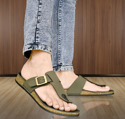 BELLION Men Flip Flops(Green , 7)