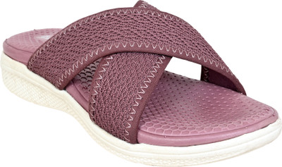 Cozy Wear Women Slippers(Pink, White , 6)