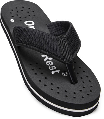 Ortho + Rest Women Women Orthopedic Doctor Soft Slipper | Pregnancy Non-Slip | Diabetic | Daily Use Flip Flops(Black , 8)