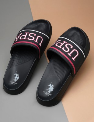 U.S. POLO ASSN. Men Slides(Black , 6)