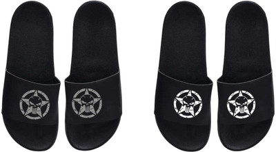 nvisan Men Slides(Grey, White , 9)