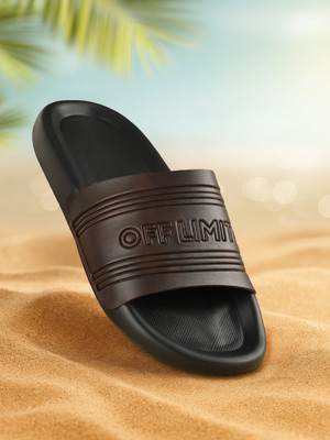 OFF LIMITS Men Slides(Brown, Black , 8)