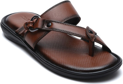 Zoom Shoes Men Genuine Leather Slip-On Lightweight Stylish Designed for All-Day Comfort Slippers(Tan , 6)