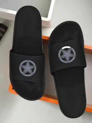 Cloker Men Flip Flops(Black , 8)