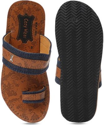 Cozy Wear Men Flip Flops(Brown , 7)