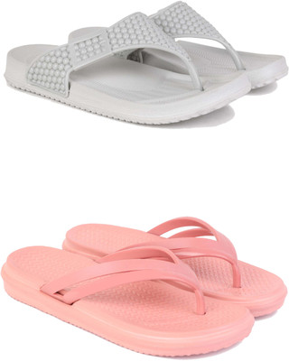 ABN Women Slippers(Pink, Grey , 7)